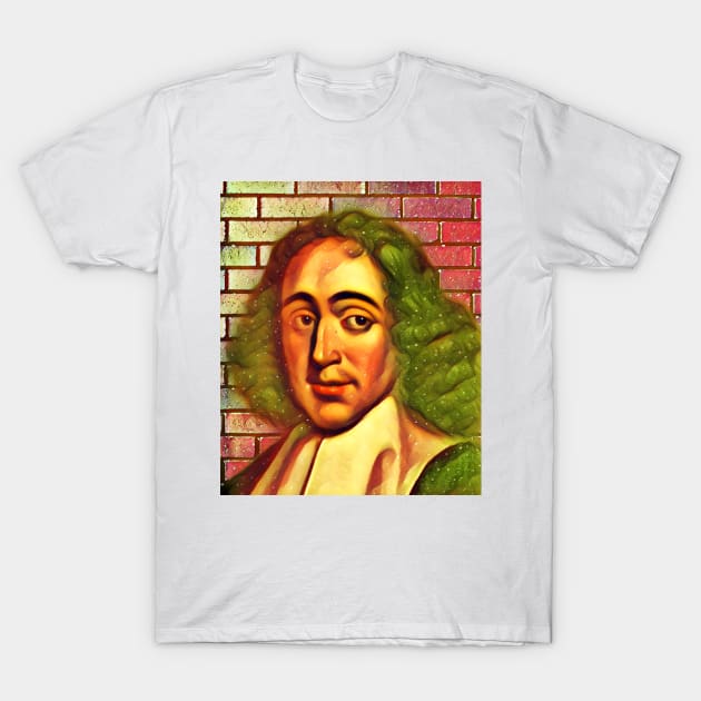 Baruch Spinoza Snow Portrait | Baruch Spinoza Artwork 14 T-Shirt by JustLit